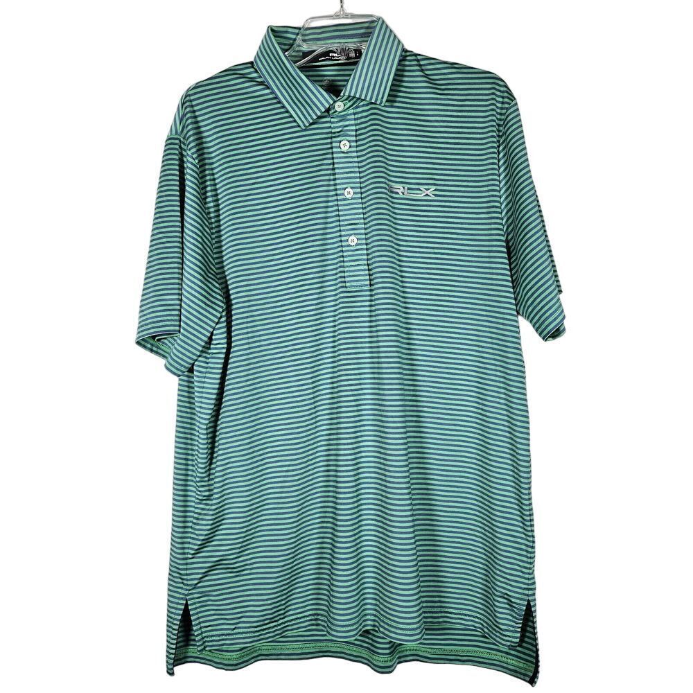 Ralph Lauren RLX Moisture Wicking L Striped Short Sleeve Golf Polo Shirt Stretch